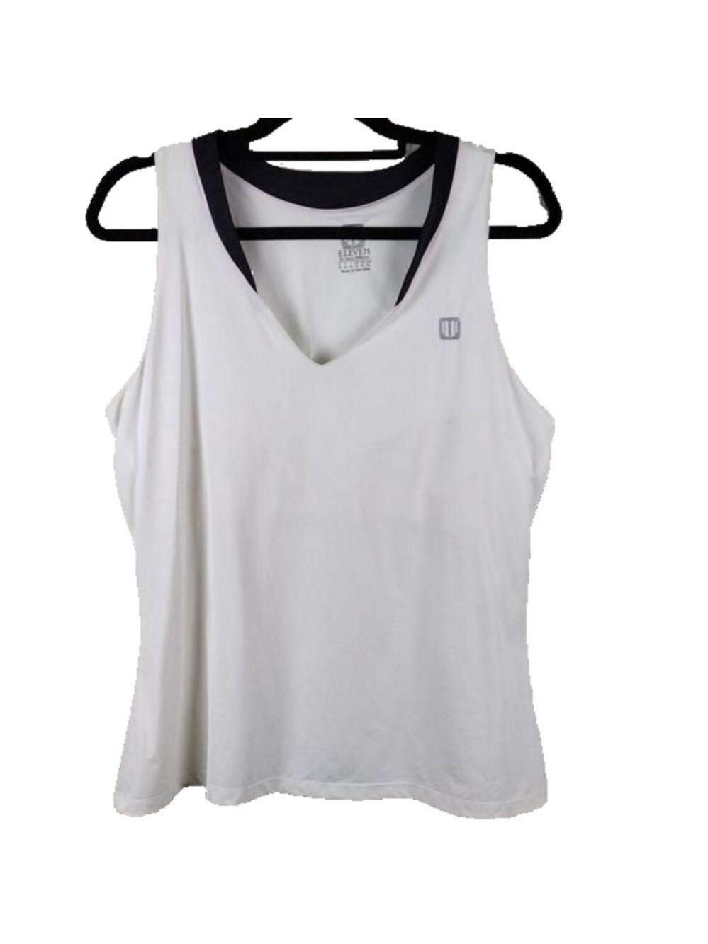 Eleven by Venus Williams Love Tank White V-Neck Sleeveless Pullover Athletic Top